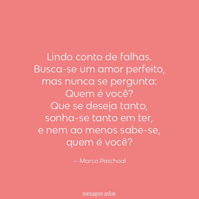 Lindo conto de falhas.