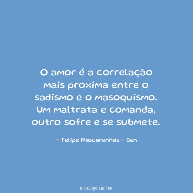 O amor é a correlação mais proxima entre