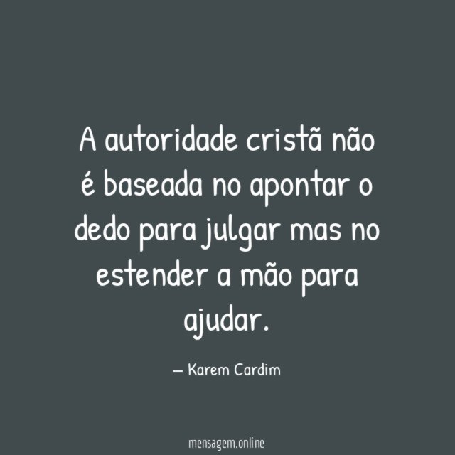 A autoridade cristã não é baseada no apontar