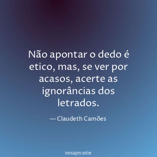 Não apontar o dedo é etico