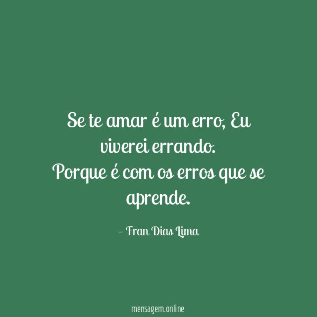 Se te amar é um erro