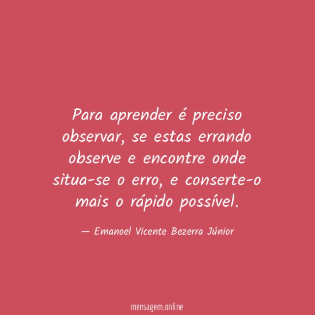 Para aprender é preciso observar