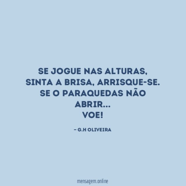 Se jogue nas alturas