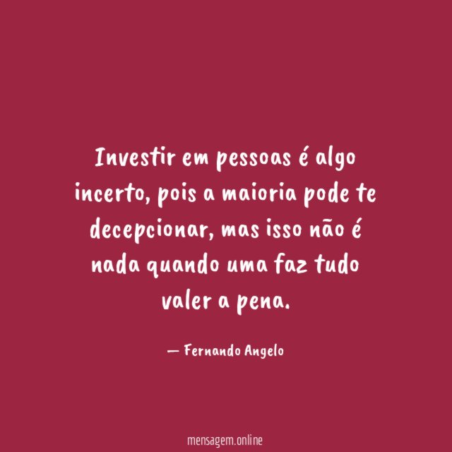 Investir em pessoas é algo incerto