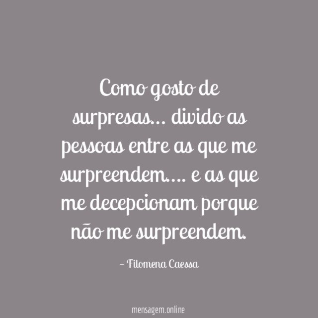 Como gosto de surpresas