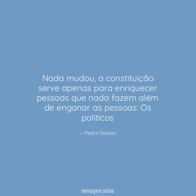 Nada mudou