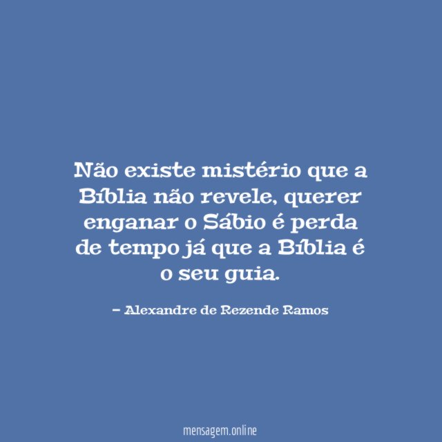 Não existe mistério que a Bíblia não revele