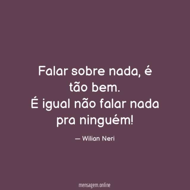 Falar sobre nada