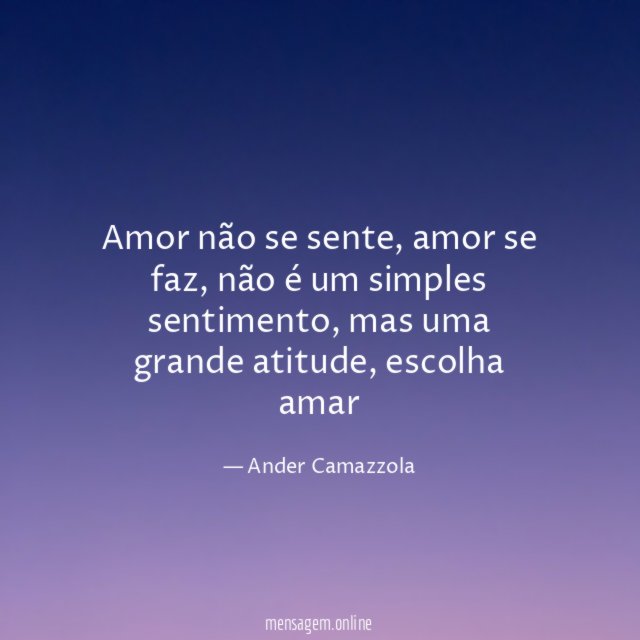 amor não se sente