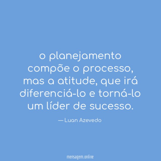 o planejamento compõe o processo