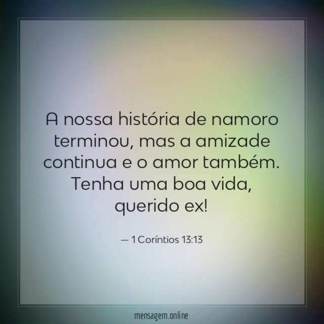 A nossa história de namoro terminou