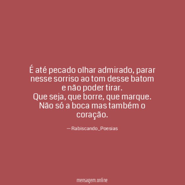 É até pecado olhar admirado