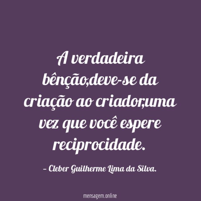 A verdadeira bênção
