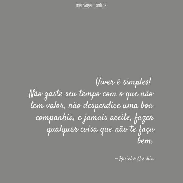 Viver é simples
