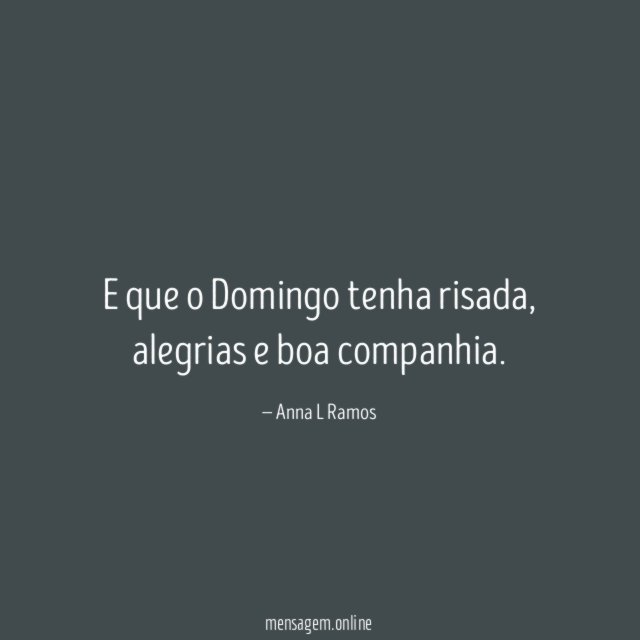 E que o Domingo tenha risada
