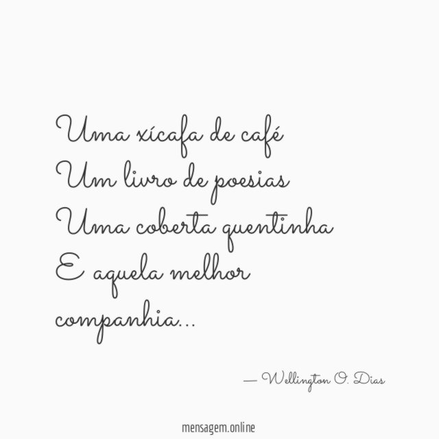 Uma xícafa de café Um livro de poesias Uma coberta