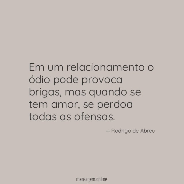 Em um relacionamento o ódio pode provoca brigas