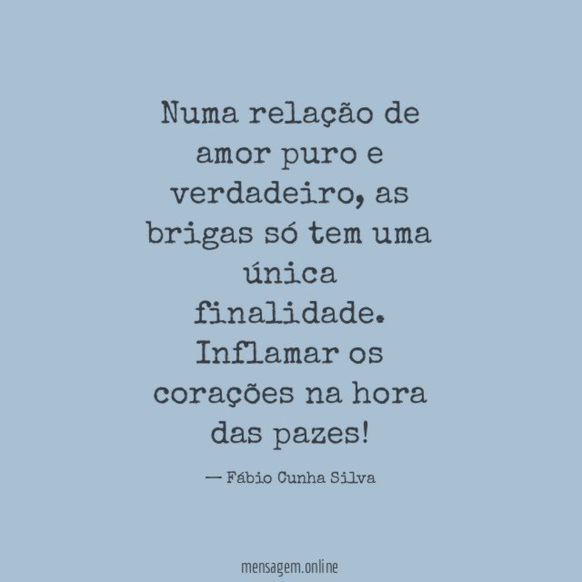 Numa relação de amor puro e verdadeiro