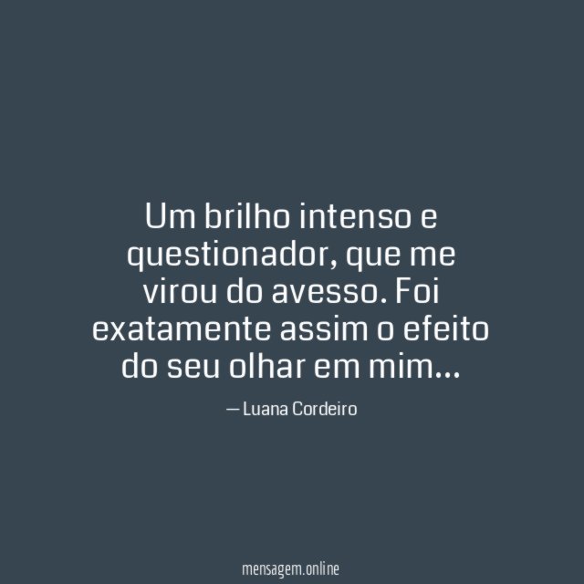 Um brilho intenso e questionador