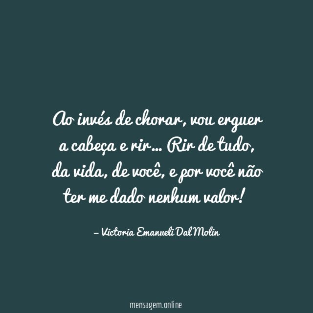Ao invés de chorar