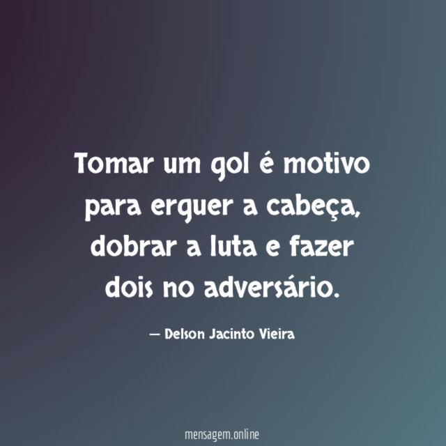 Tomar um gol é motivo para erguer a cabeça