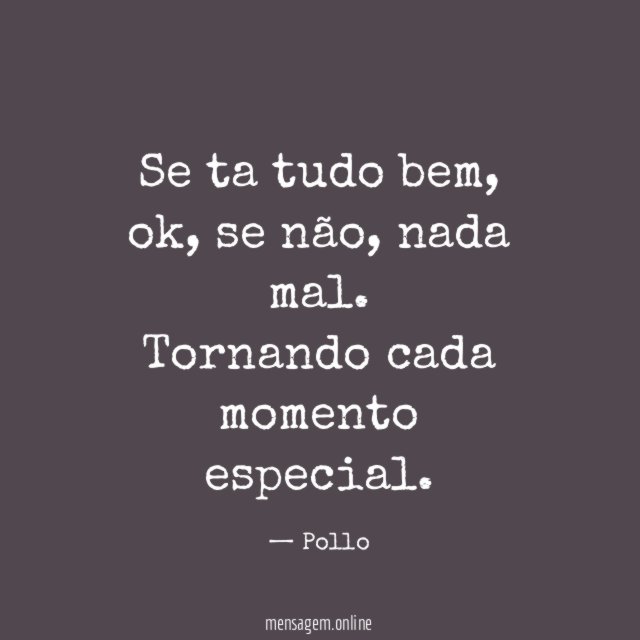 Se ta tudo bem
