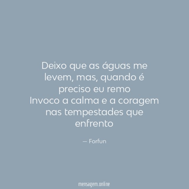 Deixo que as águas me levem