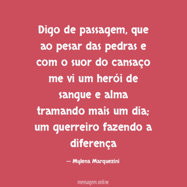 Digo de passagem