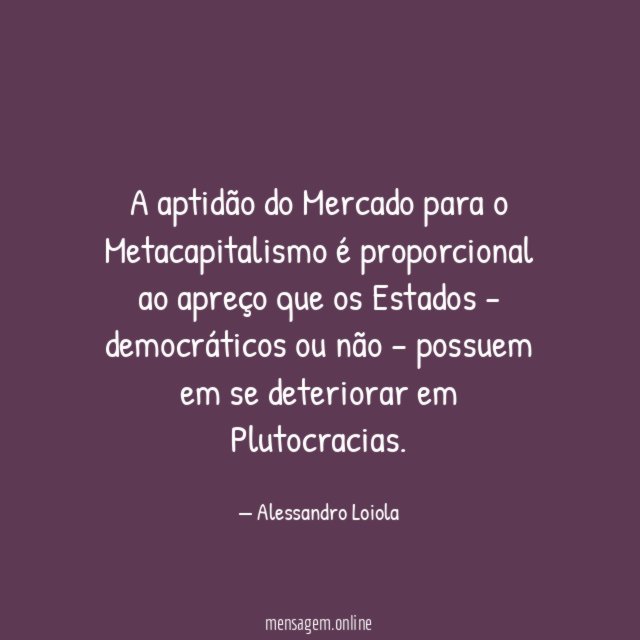 A aptidão do Mercado para o Metacapitalismo é