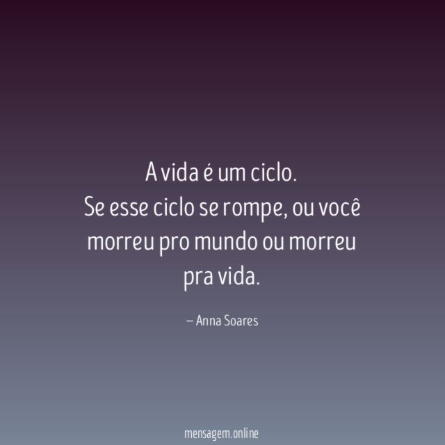 A vida é um ciclo