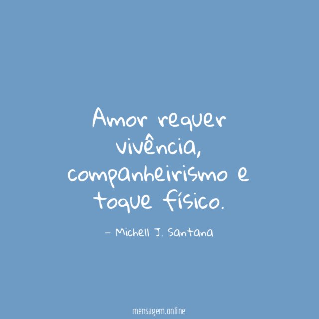 Amor requer vivência