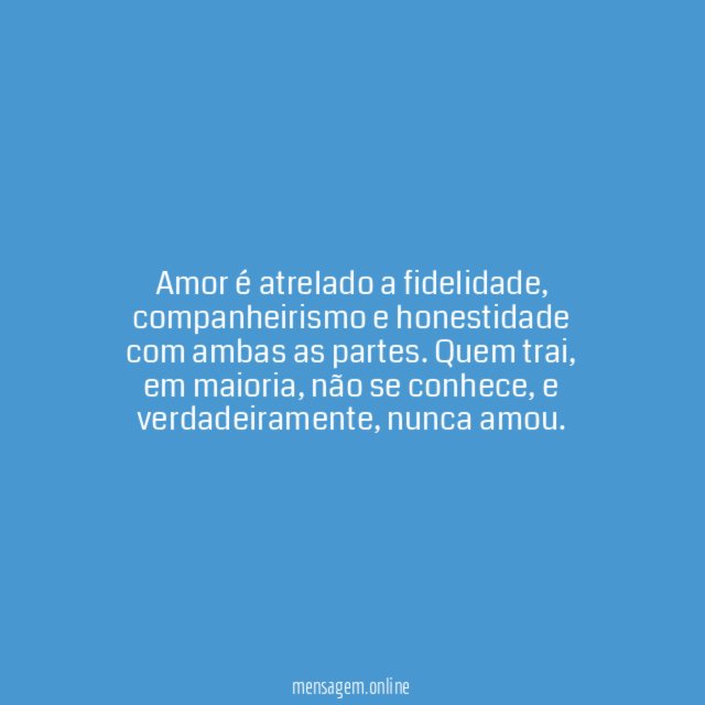 Amor é atrelado a fidelidade
