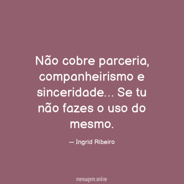 Não cobre parceria