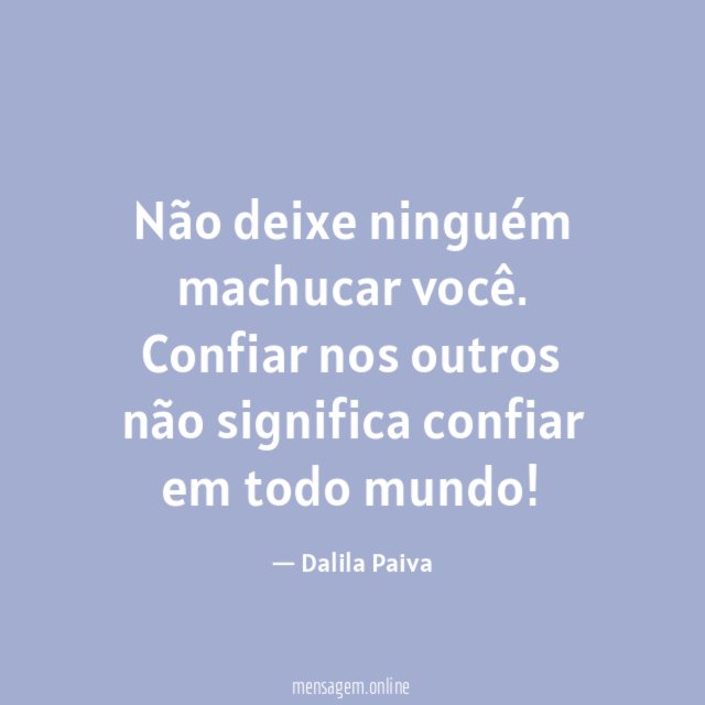 Não deixe ninguém machucar você
