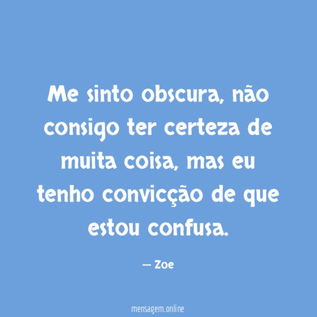 Me sinto obscura