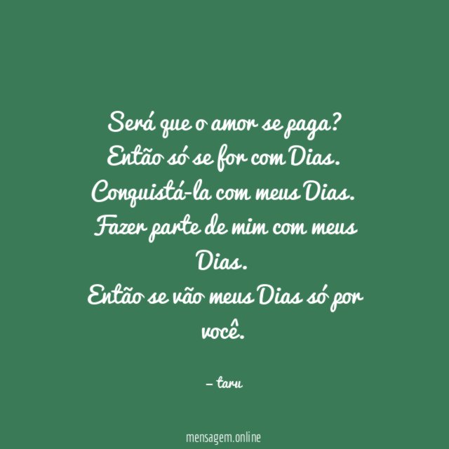 Será que o amor se paga