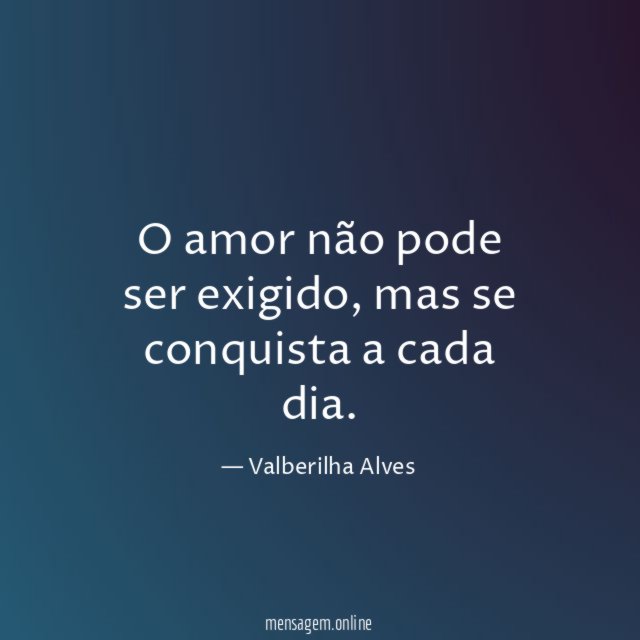 O amor não pode ser exigido