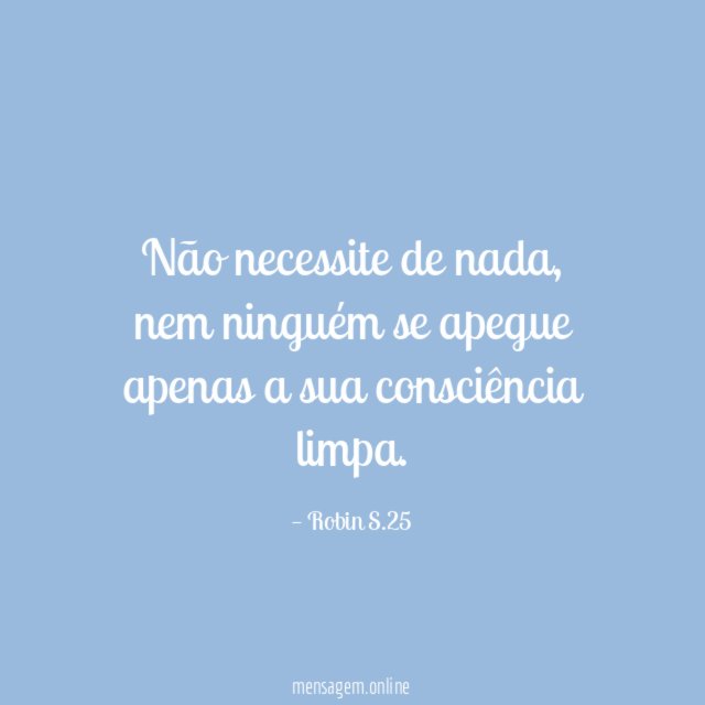 Não necessite de nada