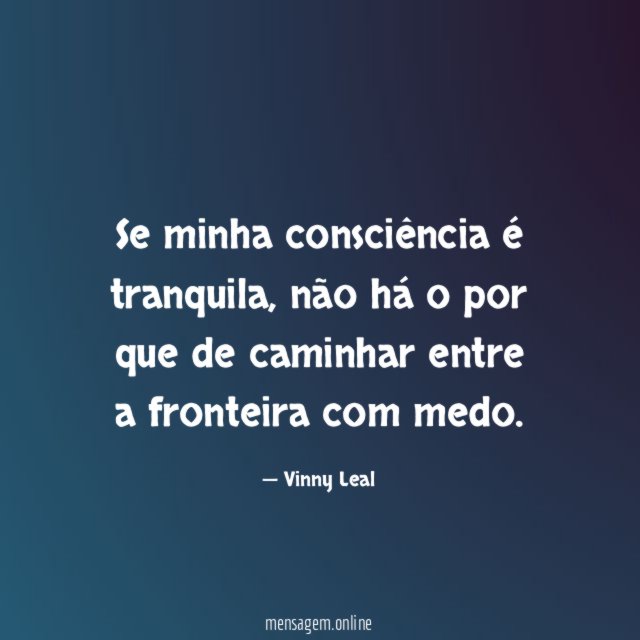 Se minha consciência é tranquila