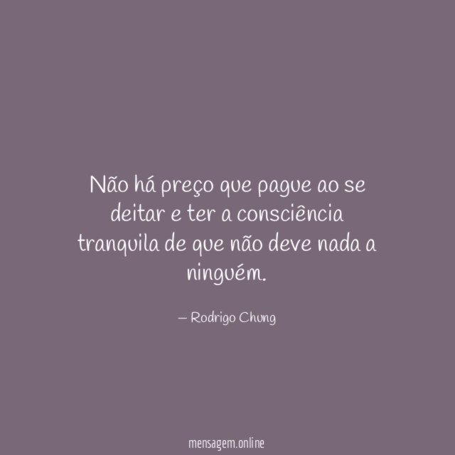 Não há preço que pague ao se deitar