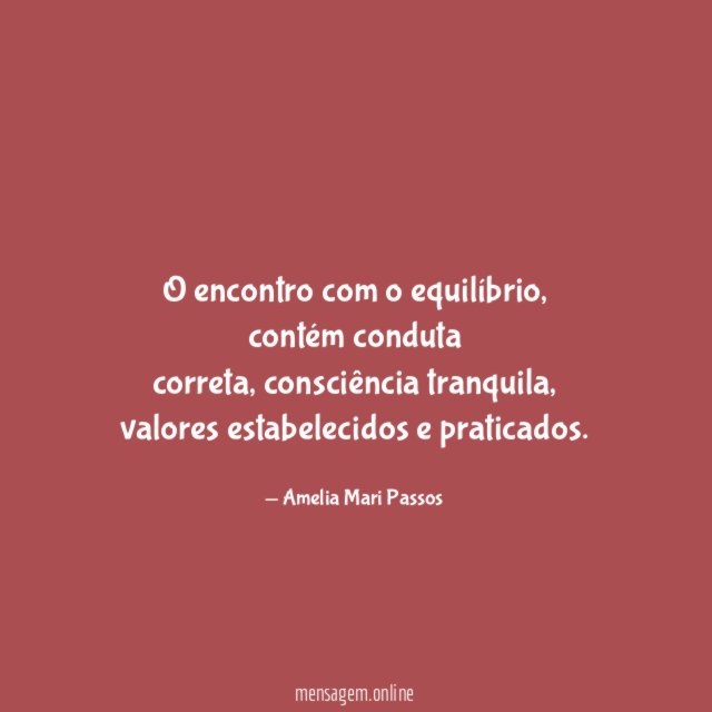O encontro com o equilíbrio