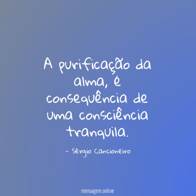 A purificação da alma