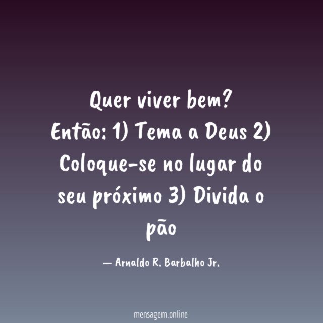 Quer viver bem