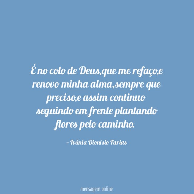 É no colo de Deus