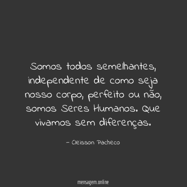 Somos todos semelhantes
