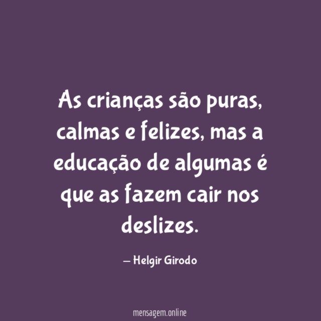 As crianças são puras