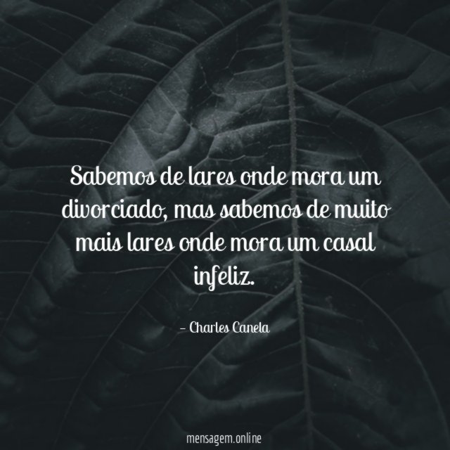 Sabemos de lares onde mora um divorciado