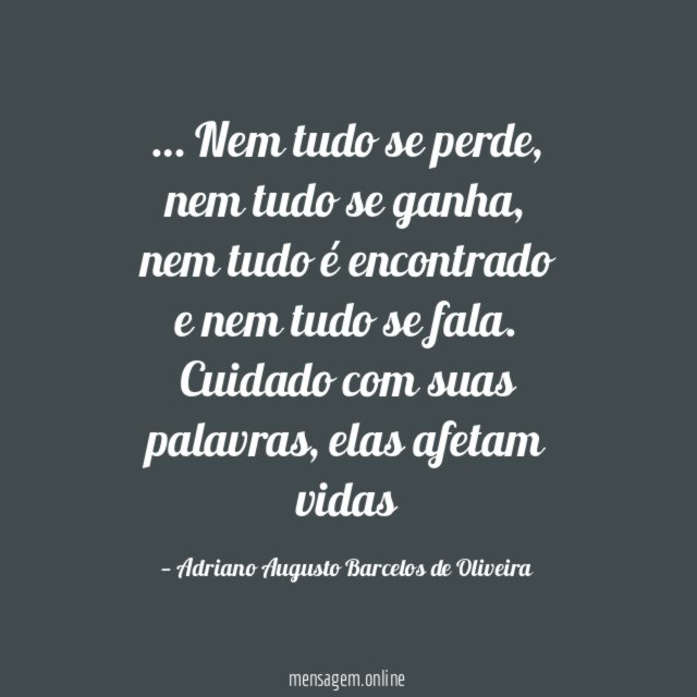 Nem tudo se perde