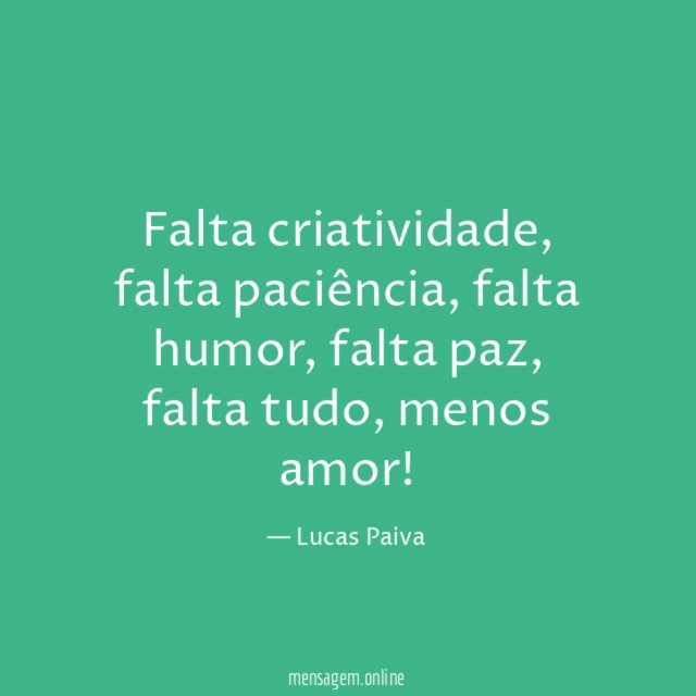 Falta criatividade