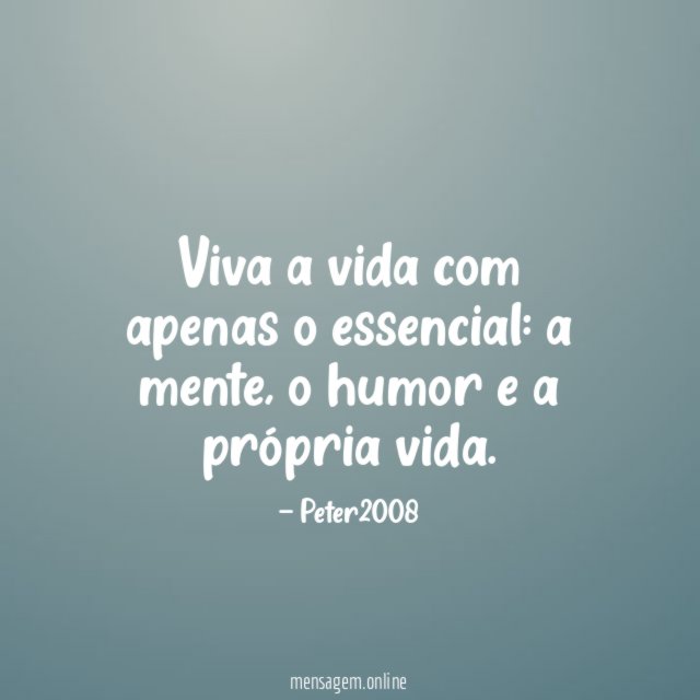 Viva a vida com apenas o essencial